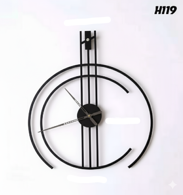 ساعت دیواری مدرن کد H/119 رنگ مشکی/ سفید