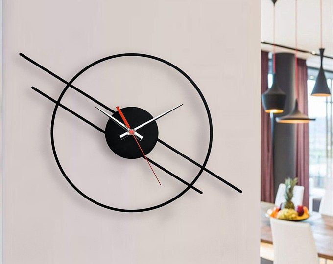 ساعت دیواری فلزی کد H/111 رنگ نقره ای/طلایی