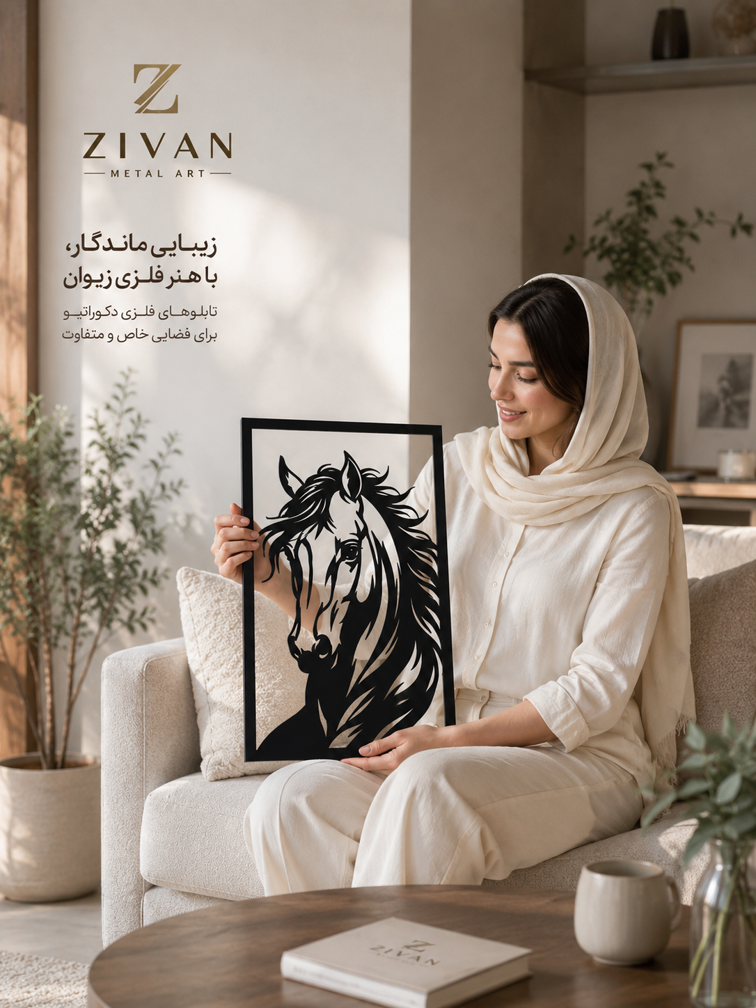 تابلو فلزی طرح اسب مدرن