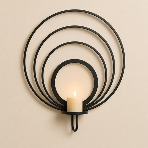 جا شمعی دیواری فلزی مدرن طرح دایره